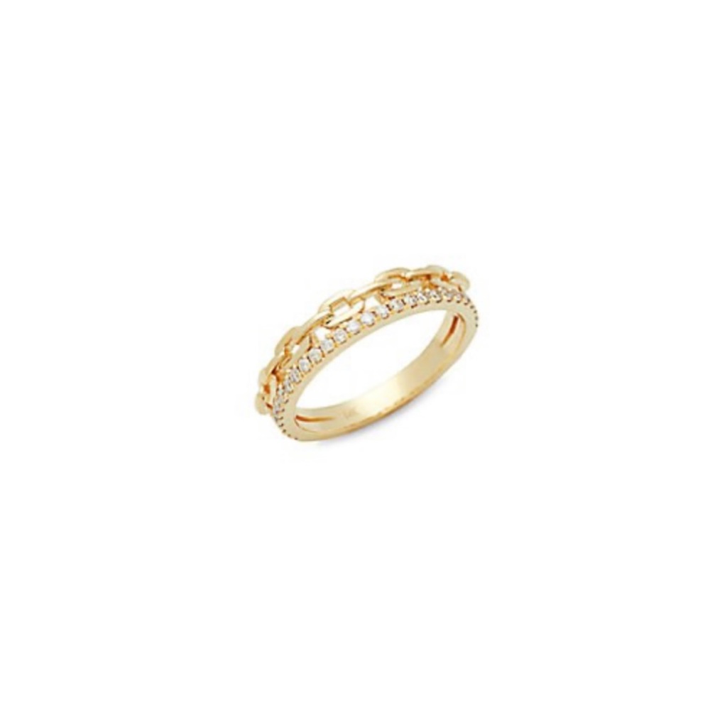 14k gold Diamond Chain Ring